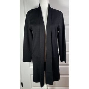 Becool NWOT Womans S/M Medium Black Heavy Long Cardigan Pockets Super Soft Cozy